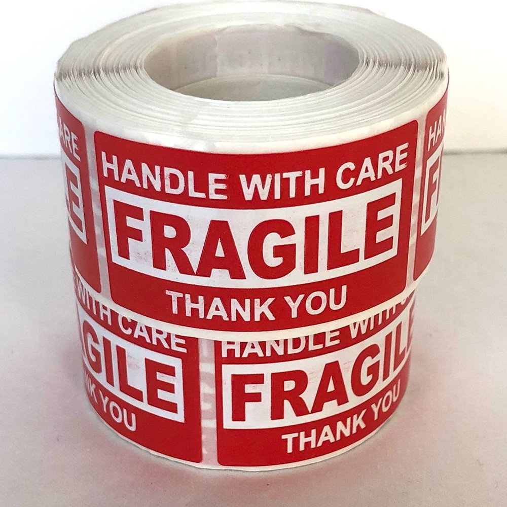 250 Stickers/roll, FRAGILE Handle With Care Label Stickers